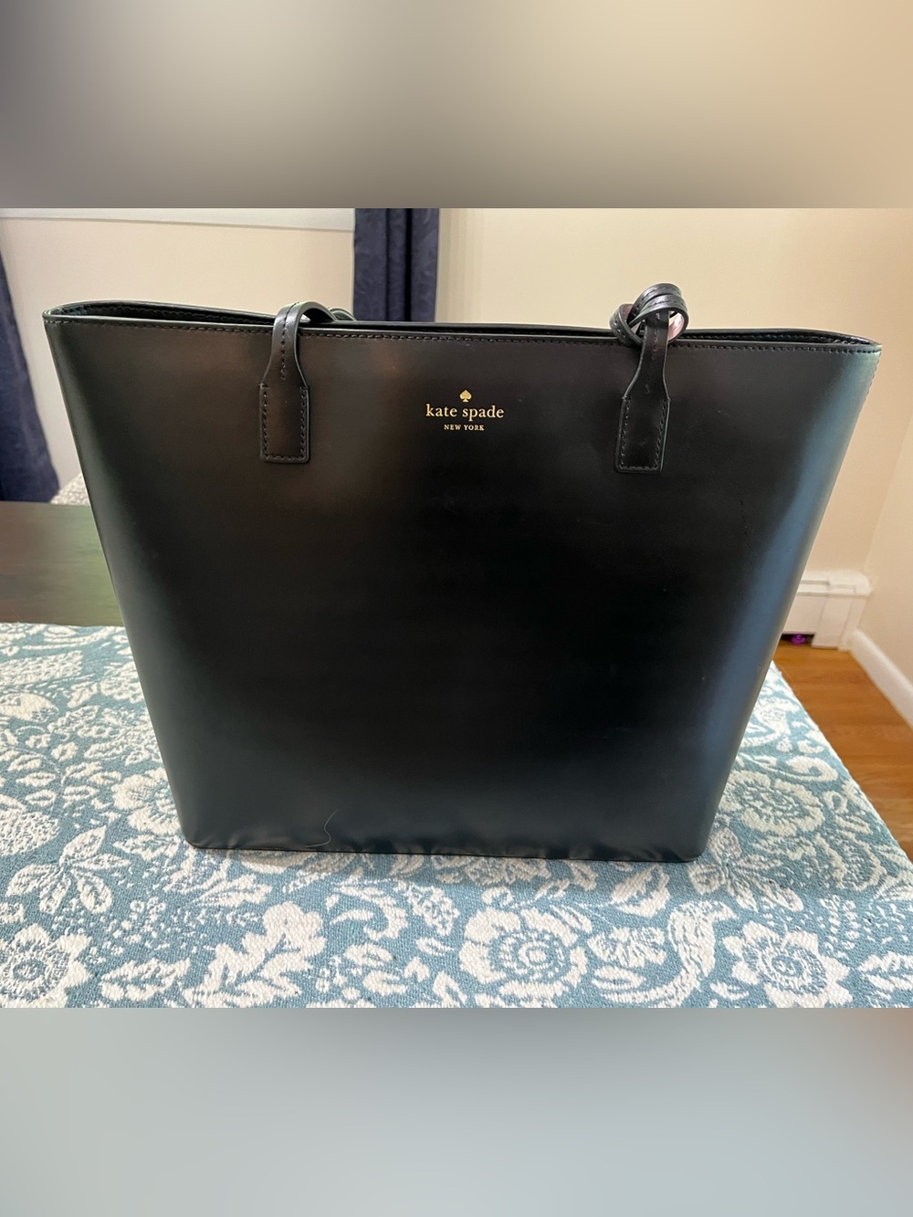 kate spade Black Leather Tote Bag